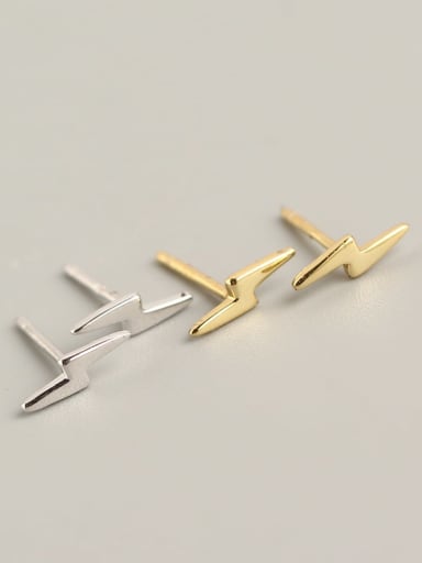 2# gold 925 Sterling Silver Geometric Minimalist Stud Earring