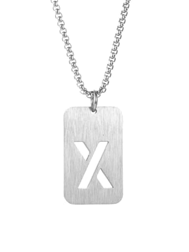 Titanium Steel Letter Minimalist Long Strand Necklace