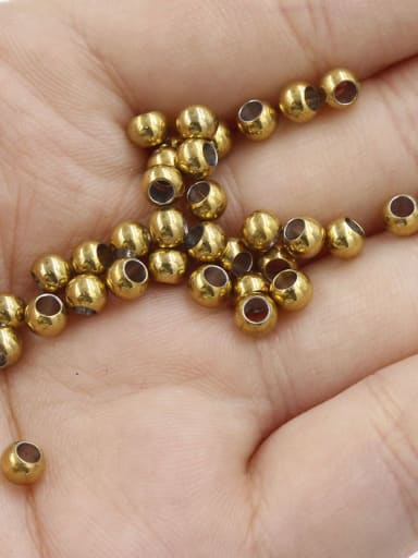 golden Stainless steel round hollow beads/Jewelry accessories loose beads
