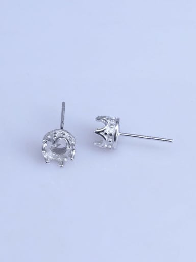 925 Sterling Silver 18K White Gold Plated Geometric Earring Setting Stone size: 5*5mm