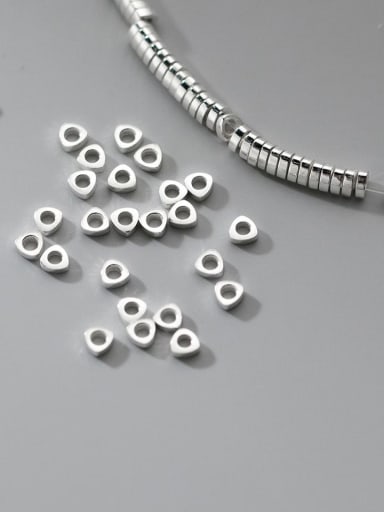 S925 plain silver triangular spacer geometric broken silver spacer beads DIY