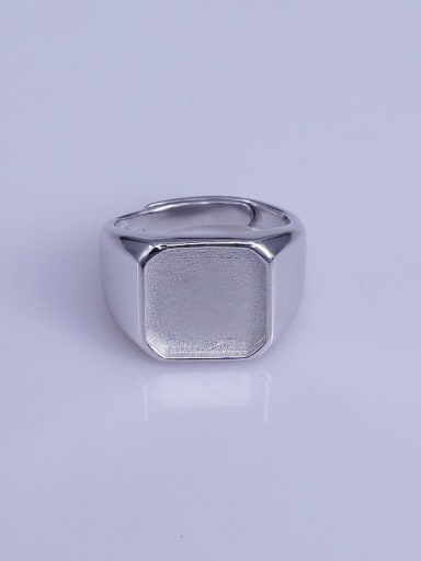custom 925 Sterling Silver 18K White Gold Plated Geometric Ring Setting Stone size: 12*12mm