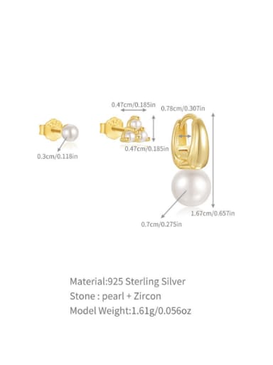 3 pieces per set, gold 3 925 Sterling Silver Cubic Zirconia Geometric Dainty Huggie Earring