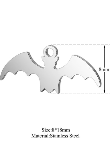 Stainless steel bat Charm Height : 17.8 mm , Width: 7.9 mm