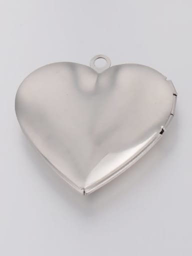 Stainless Steel Glossy Love Heart Open Photo Box Couple Pendant