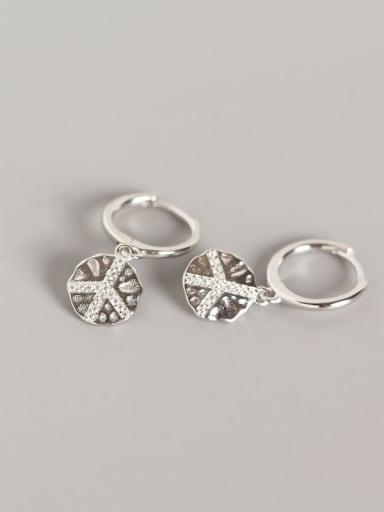 Platinum 925 Sterling Silver Geometric Trend Huggie Earring