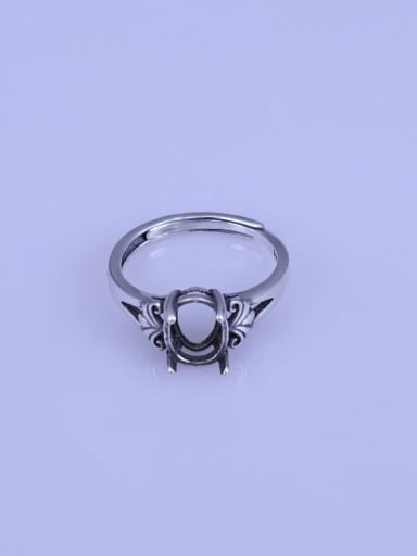 925 Sterling Silver Geometric Ring Setting Stone size: 7*9mm