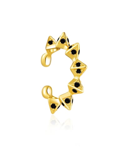 18k gold [Blackstone] 925 Sterling Silver Cubic Zirconia Geometric Dainty Clip Earring