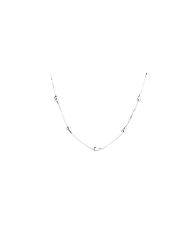 925 Sterling Silver Geometric Trend Beaded Necklace