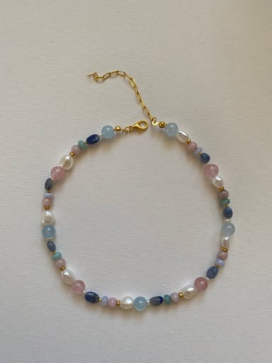 Titanium Steel Freshwater Pearl Beaded Necklace