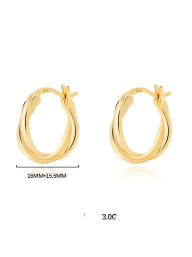 E1179 Gold 925 Sterling Silver Geometric Minimalist Stud Earring
