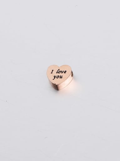 Rose Gold Stainless steel mirror I love you lettering love beads