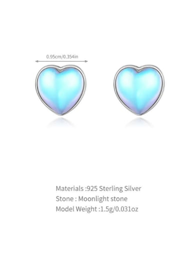 Retro Hair Black 3 925 Sterling Silver Natural Stone Heart Vintage Stud Earring