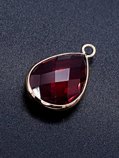 Copper Alloy Glass Water Drop Charm Height : 25 mm , Width: 14 mm