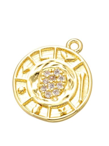 golden Brass Microset Round Necklace Pendant