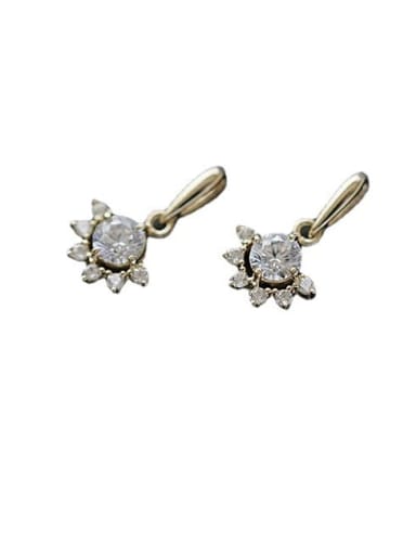 925 Sterling Silver Rhinestone Gold Flower Dainty Necklace