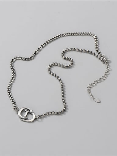 925 Sterling Silver  Minimalist Letter Braclete and Necklace Set