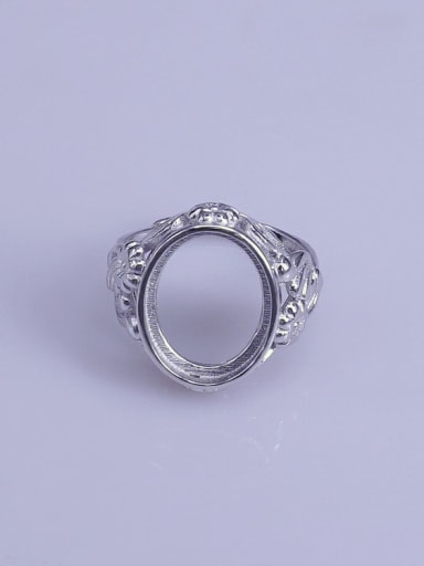custom 925 Sterling Silver 18K White Gold Plated Geometric Ring Setting Stone size: 12*15mm