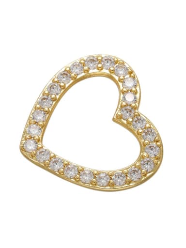 Golden White Diamond Brass Diamond Gold Plated Love Heart Pendant