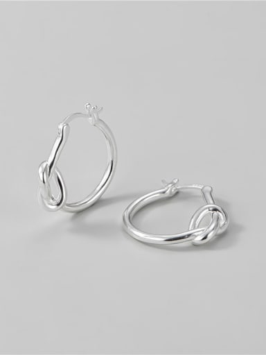 Knotted Earrings Silver 925 Sterling Silver Round Knot Minimalist Stud Earring