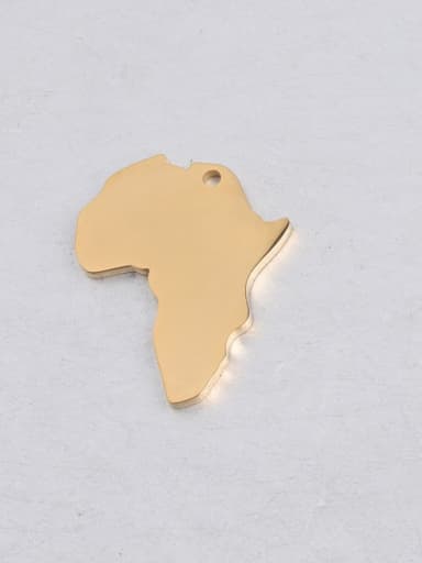 golden Stainless Steel Africa Map Shape Pendant