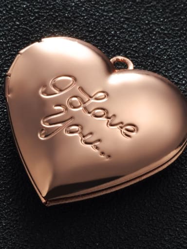 Rose Gold Copper Message Heart Charm Height : 28.7mm , Width: 28.7 mm