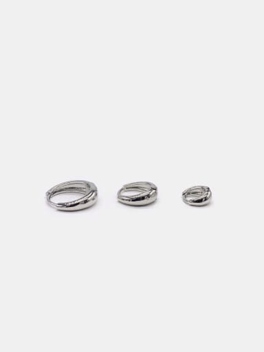 Platinum 925 Sterling Silver Geometric Minimalist Huggie Earring