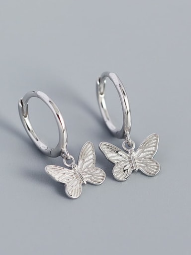 925 Sterling Silver Butterfly Vintage Huggie Earring