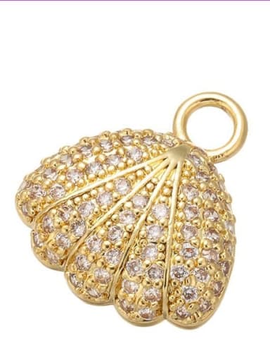 Golden White Diamond Bronze Microset Shell Fancy Diamond Pendant