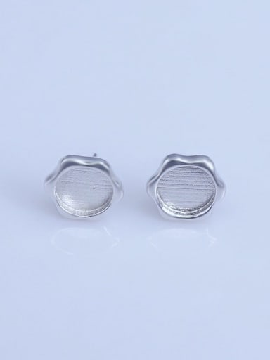 custom 925 Sterling Silver 18K White Gold Plated Geometric Earring Setting Stone size: 8*8mm