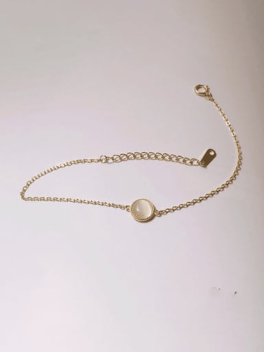925 Sterling Silver Jade Geometric Minimalist Link Bracelet