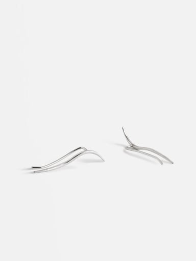 925 Sterling Silver Streamline Minimalist Clip Earring