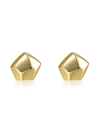 E3452 Gold 925 Sterling Silver Geometric Minimalist Stud Earring
