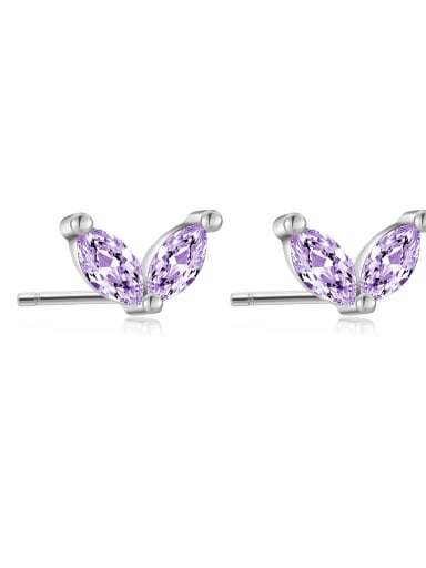 925 Sterling Silver Cubic Zirconia Geometric Dainty Stud Earring