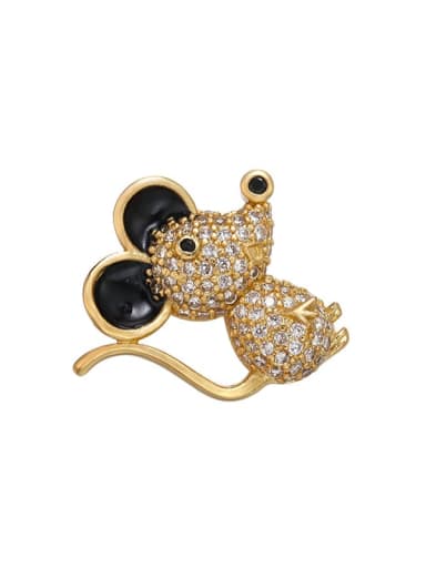 custom Brass Micro-set zircon drip oil design mouse pendant