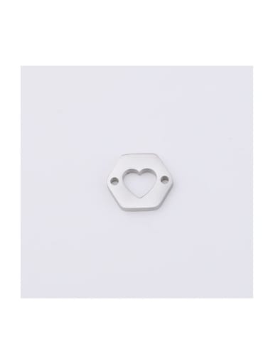 Stainless steel hollow double-hole polygon love heart Connectors