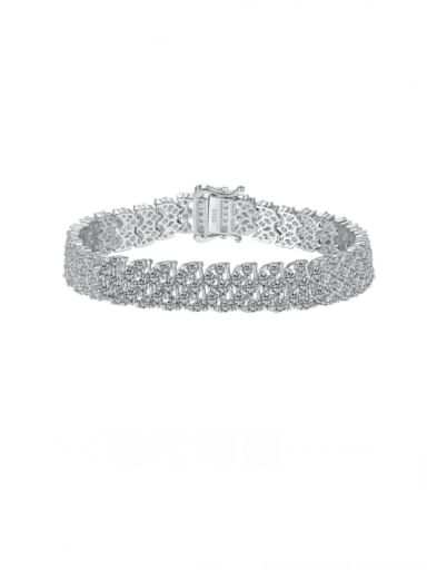 925 Sterling Silver Cubic Zirconia Geometric Luxury Bracelet