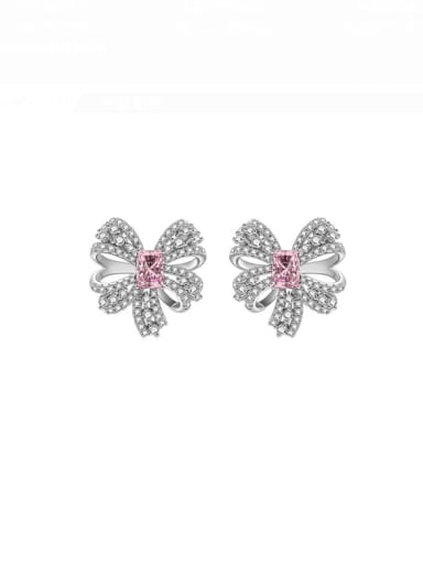 925 Sterling Silver High Carbon Diamond Bowknot Luxury Stud Earring