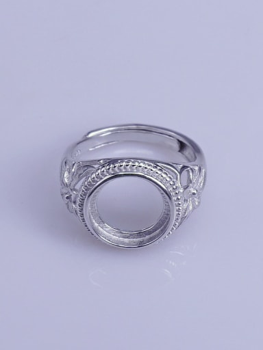 925 Sterling Silver 18K White Gold Plated Round Ring Setting Stone size: 11*11mm