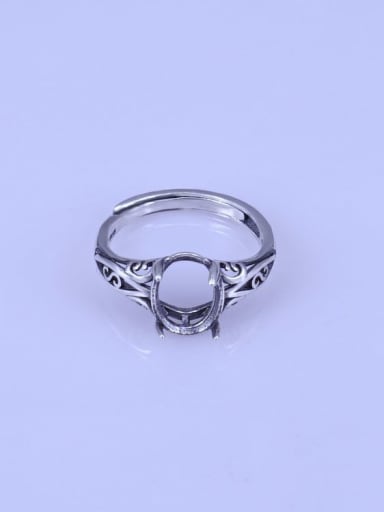 925 Sterling Silver Geometric Ring Setting Stone size: 8*10mm