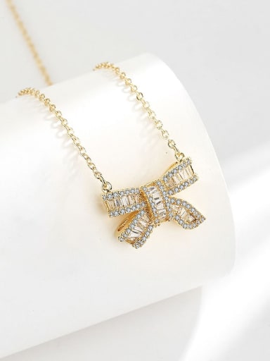 18k gold 925 Sterling Silver Cubic Zirconia Butterfly Dainty Necklace
