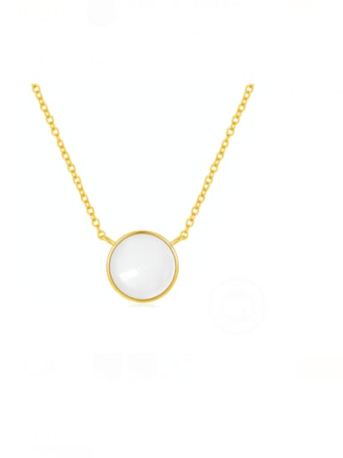 golden 925 Sterling Silver Shell Geometric Minimalist Necklace