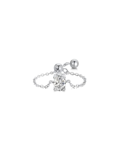 925 Sterling Silver Cubic Zirconia Water Drop Dainty Ring