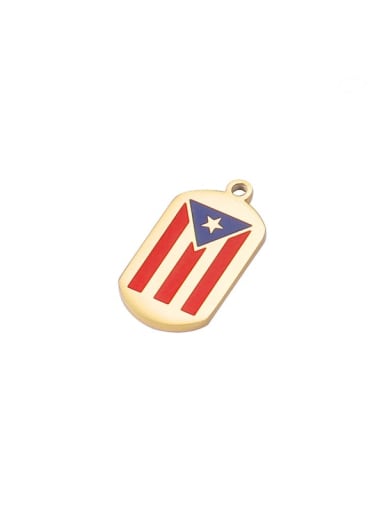 golden Stainless steel geometric military brand dripping oil U.S. flag Pendant