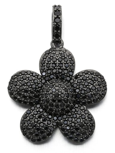 Copper Black Petal Necklace Pendant
