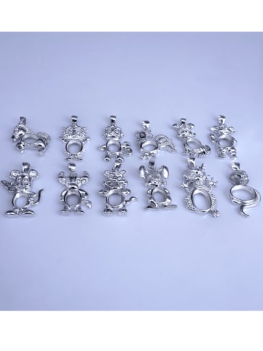 925 Sterling Silver Zodiac Pendant Setting Stone size: 8*10 9*11 10*14mm