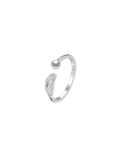 925 Sterling Silver Leaf Dainty Band Ring