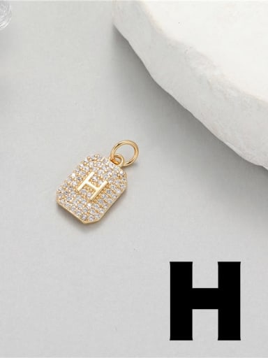 Brass Cubic Zirconia Minimalist English Letter Pendant