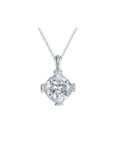 custom 925 Sterling Silver High Carbon Diamond Geometric Dainty Necklace