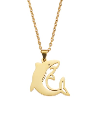 Stainless steel Minimalist   Dolphin  Pendant Necklace